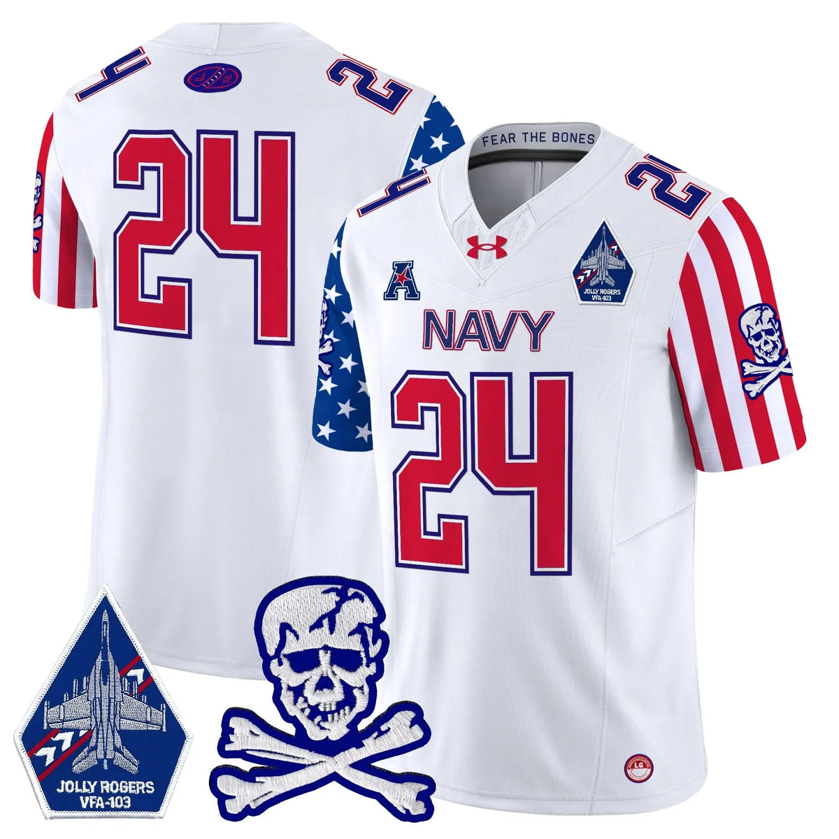 Personalized NM 2026 American Style Vapor Limited Jersey - White / #24 Midshipmen Stitched