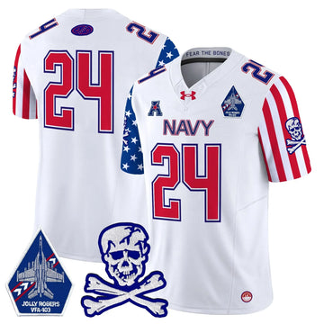 Personalized NM 2026 American Style Vapor Limited Jersey - White / #24 Midshipmen Stitched