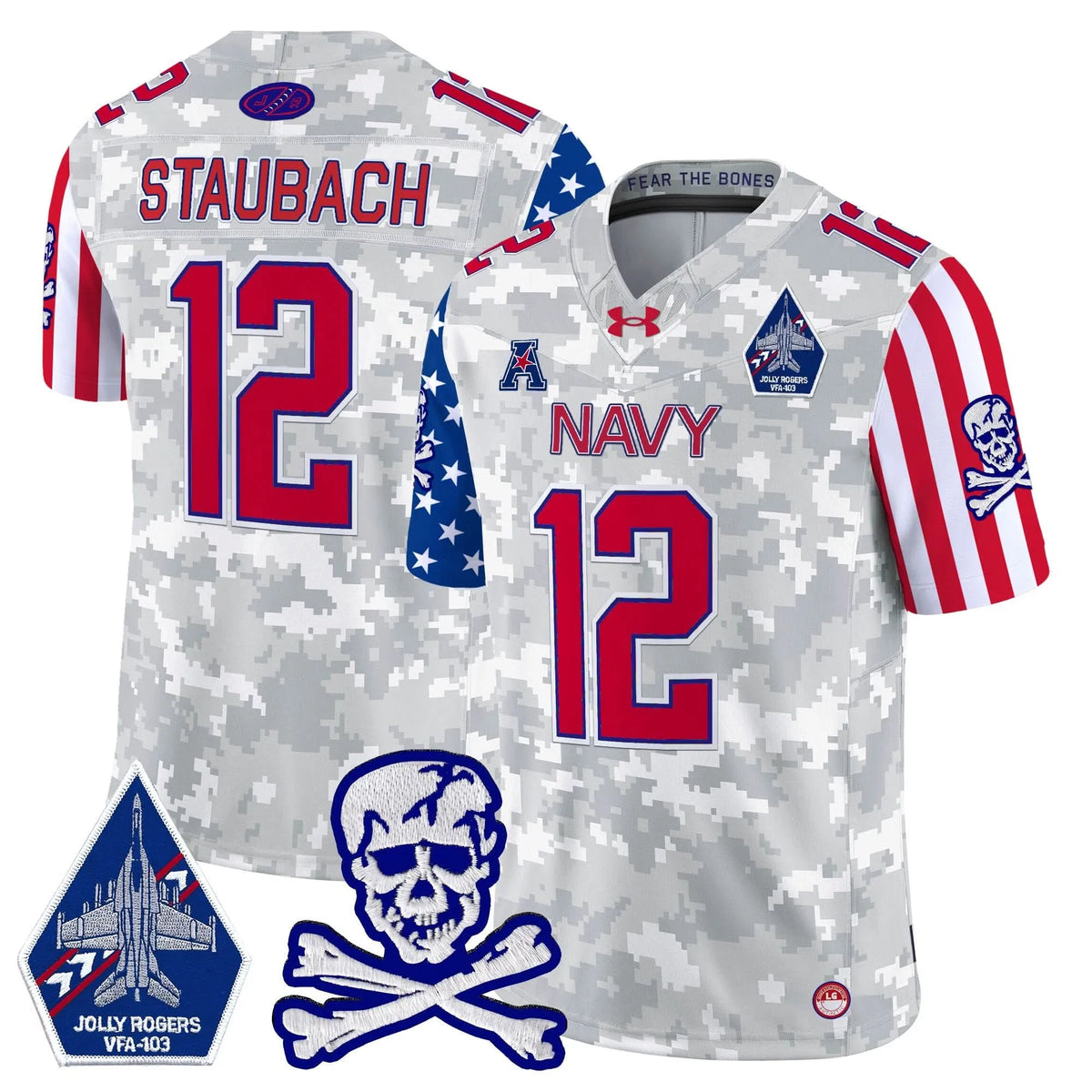 Personalized NM 2026 American Style Vapor Limited Jersey - Arctic Camo / Roger Staubach Stitched