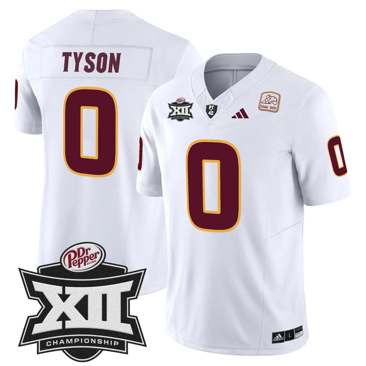 Personalized SD 2026 Big 12 Championship Patch Vapor Limited Jersey - White / Jordyn Tyson Stitched
