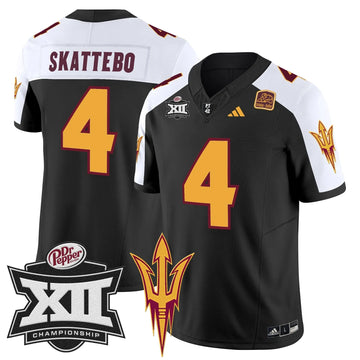 Personalized SD 2026 Big 12 Championship Patch Vapor Limited Jersey - Black Alternate / Cam Skattebo Stitched