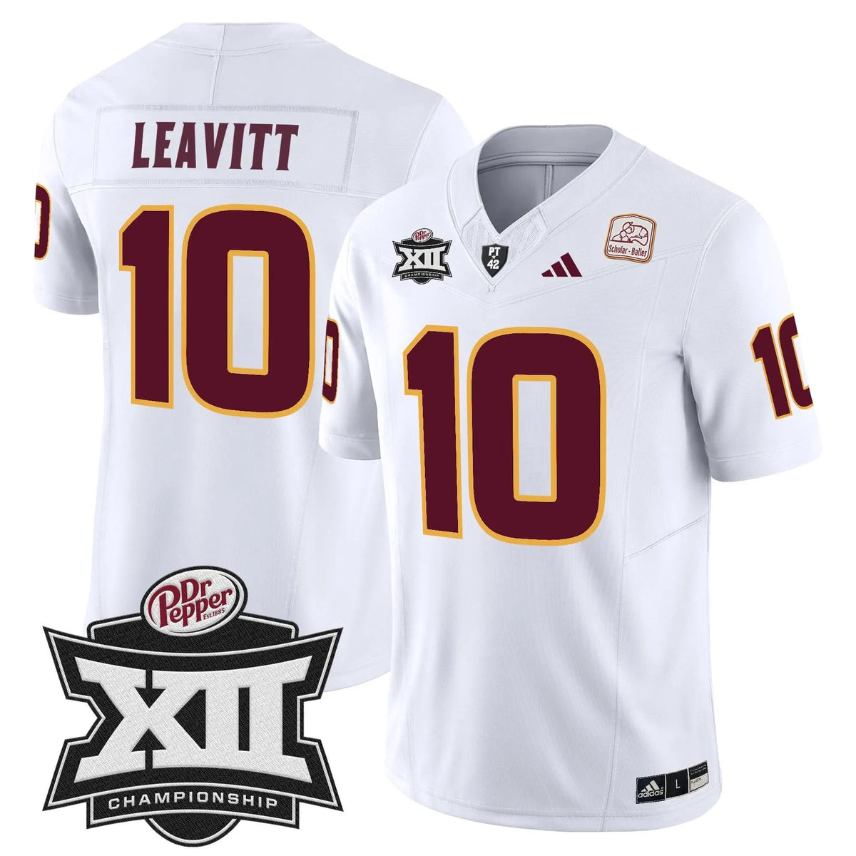 Personalized SD 2026 Big 12 Championship Patch Vapor Limited Jersey - White / Sam Leavitt Stitched