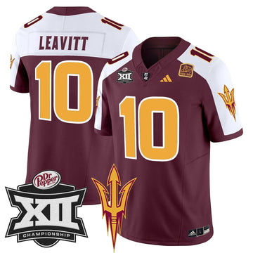 Personalized SD 2026 Big 12 Championship Patch Vapor Limited Jersey - Maroon Alternate / Sam Leavitt Stitched
