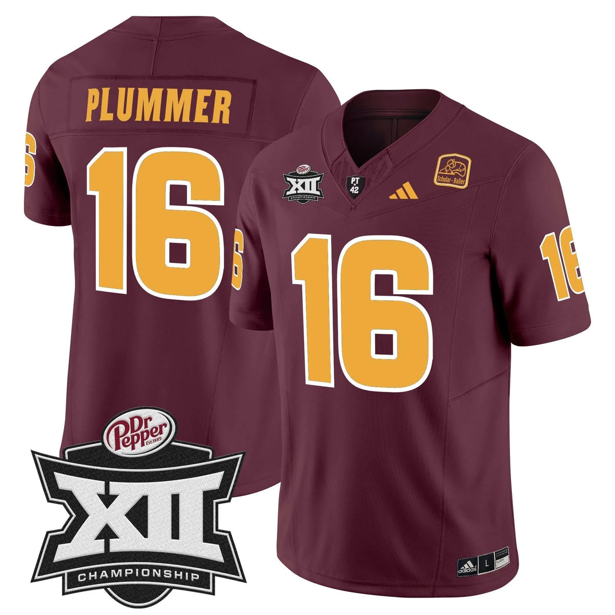 Personalized SD 2026 Big 12 Championship Patch Vapor Limited Jersey - Maroon / Jake Plummer Stitched