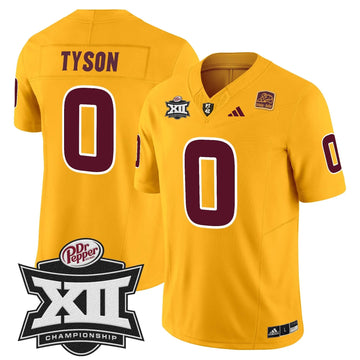 Personalized SD 2026 Big 12 Championship Patch Vapor Limited Jersey - Gold / Jordyn Tyson Stitched
