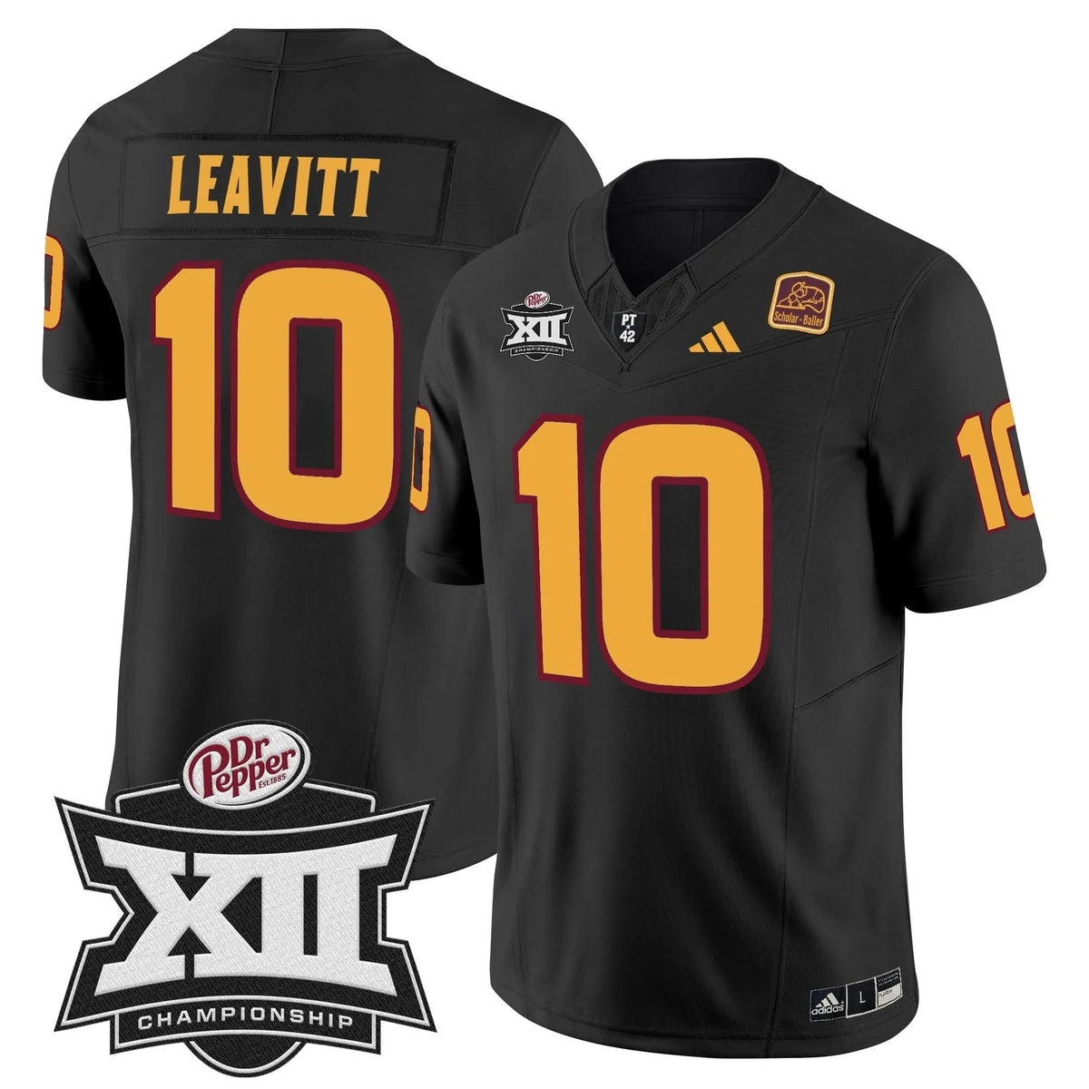 Personalized SD 2026 Big 12 Championship Patch Vapor Limited Jersey - Black / Sam Leavitt Stitched