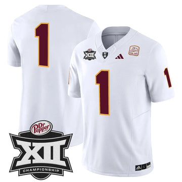 Personalized SD 2026 Big 12 Championship Patch Vapor Limited Jersey - White / #1 Team Stitched
