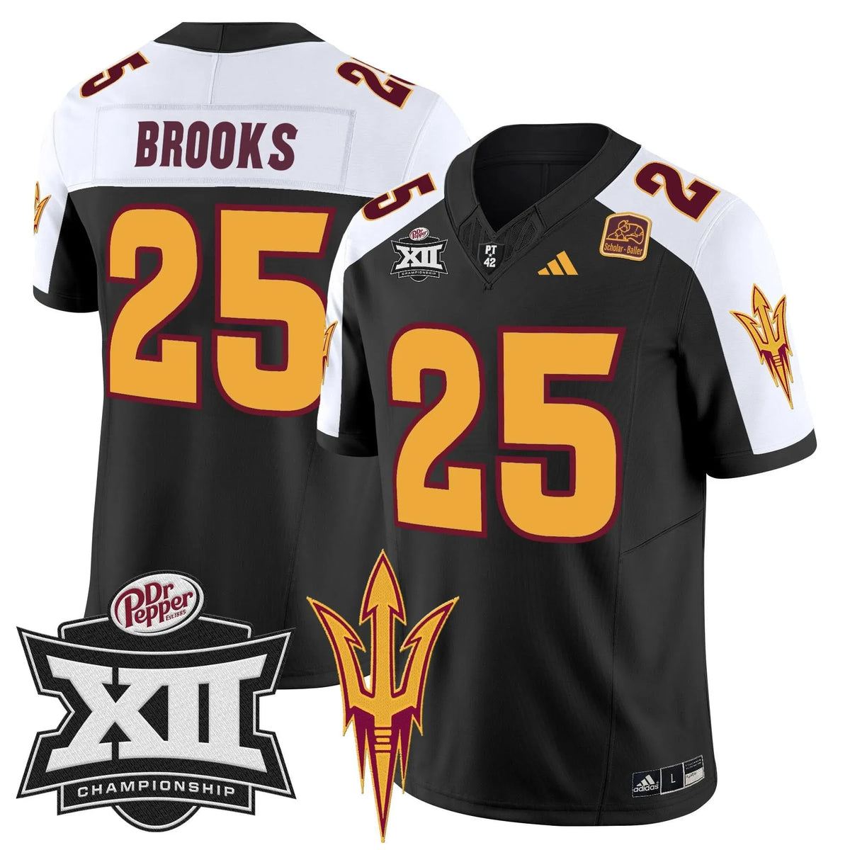 Personalized SD 2026 Big 12 Championship Patch Vapor Limited Jersey - Black Alternate / DeCarlos Brooks Stitched