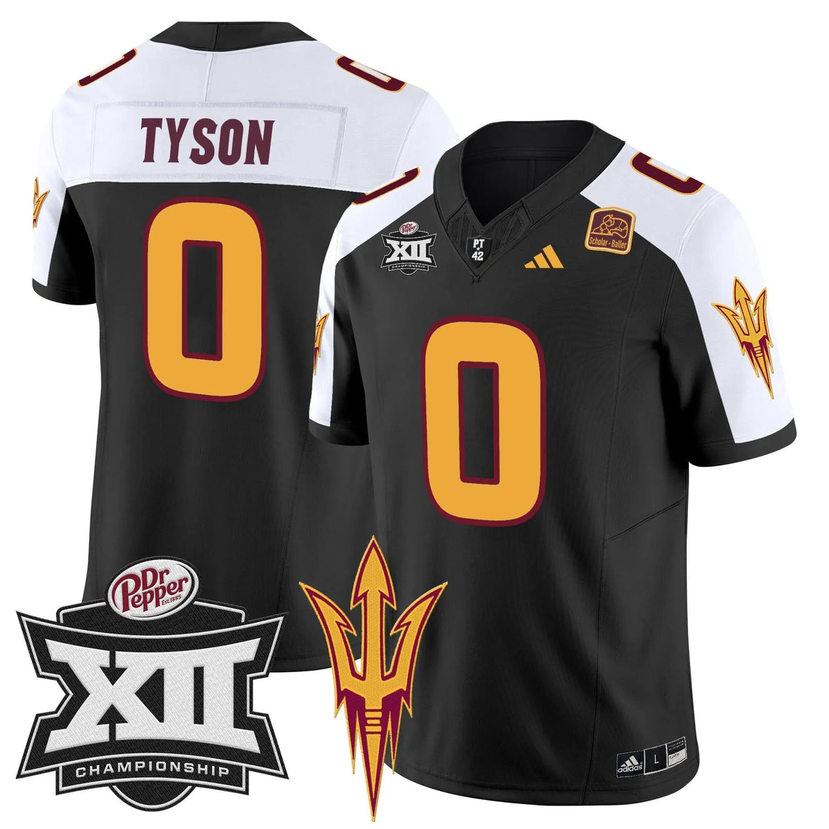 Personalized SD 2026 Big 12 Championship Patch Vapor Limited Jersey - Black Alternate / Jordyn Tyson Stitched