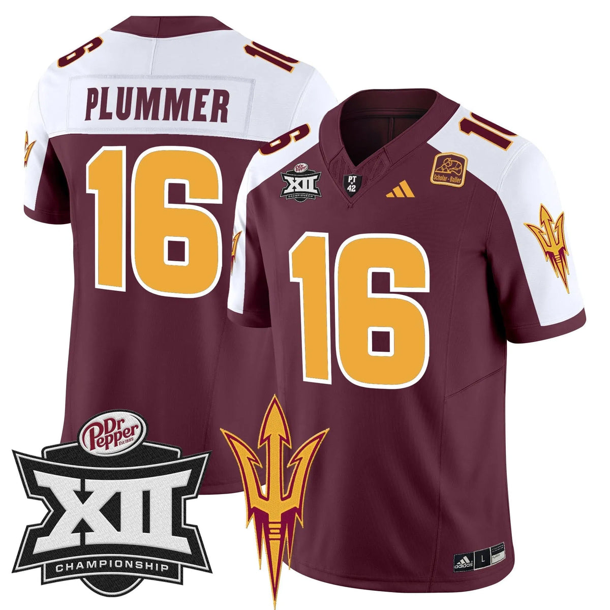 Personalized SD 2026 Big 12 Championship Patch Vapor Limited Jersey - Maroon Alternate / Jake Plummer Stitched