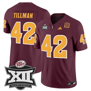 Personalized SD 2026 Big 12 Championship Patch Vapor Limited Jersey - Maroon / Pat Tillman Stitched