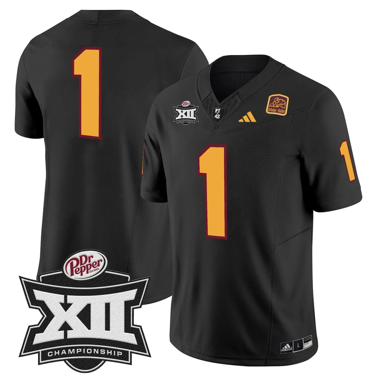 Personalized SD 2026 Big 12 Championship Patch Vapor Limited Jersey - Black / #1 Team Stitched