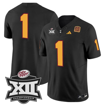 Personalized SD 2026 Big 12 Championship Patch Vapor Limited Jersey - Black / #1 Team Stitched