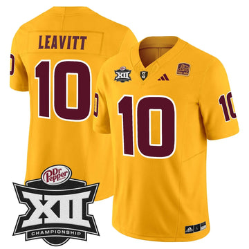 Personalized SD 2026 Big 12 Championship Patch Vapor Limited Jersey - Gold / Sam Leavitt Stitched