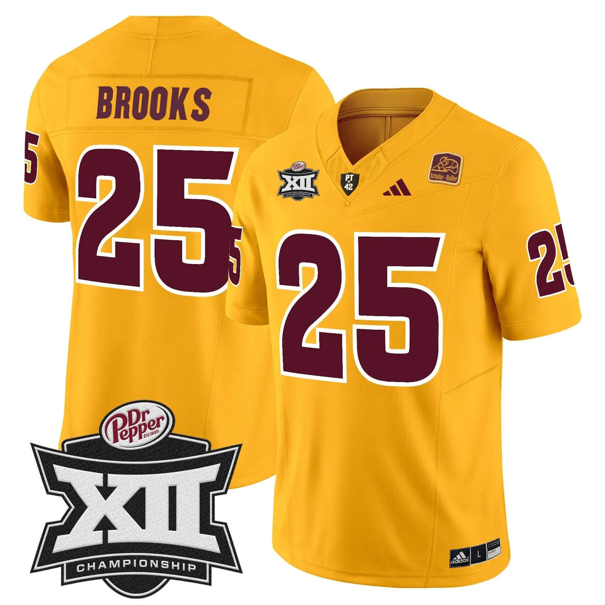 Personalized SD 2026 Big 12 Championship Patch Vapor Limited Jersey - Gold / DeCarlos Brooks Stitched