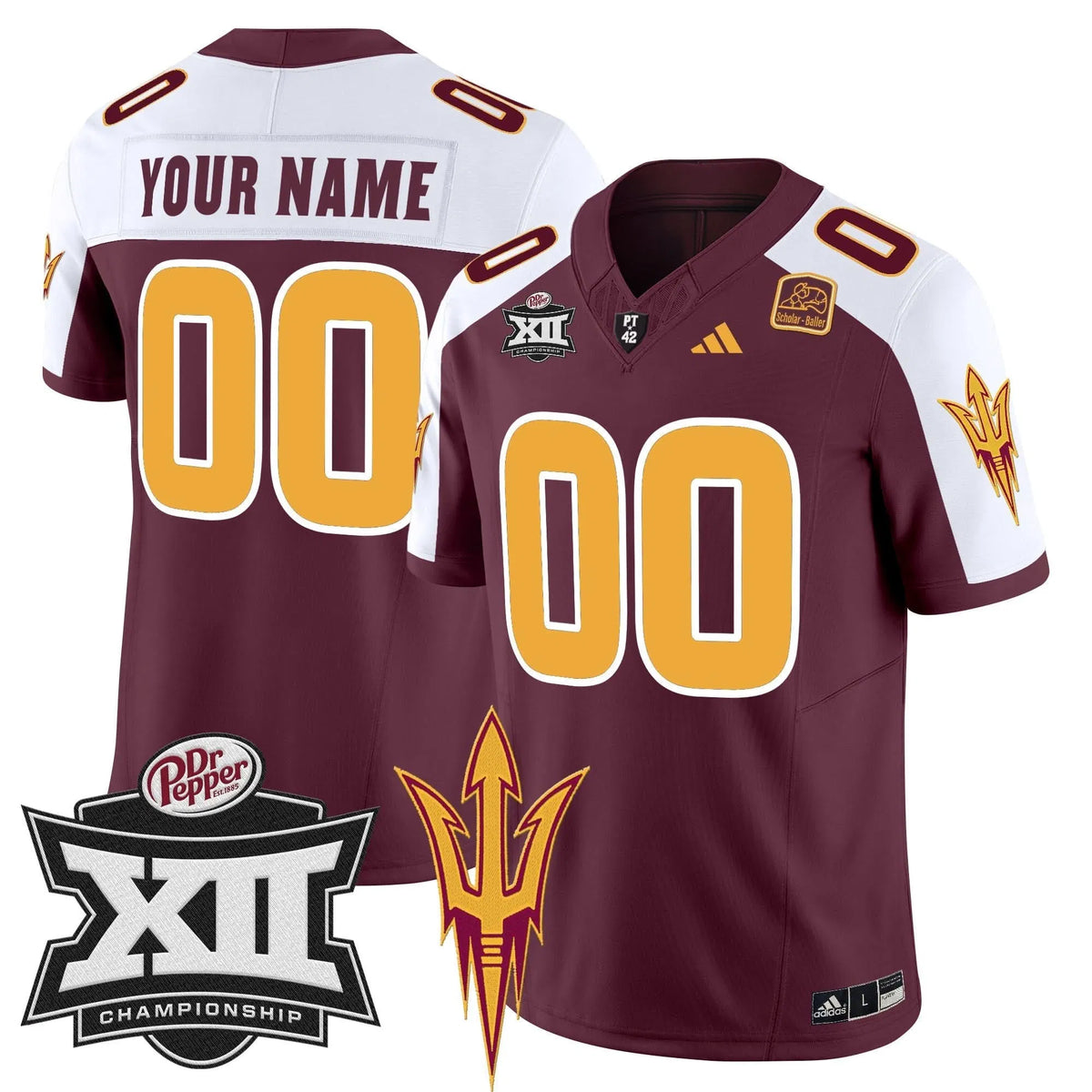 Personalized SD 2026 Big 12 Championship Patch Vapor Limited Custom Jersey - Maroon Alternate Stitched