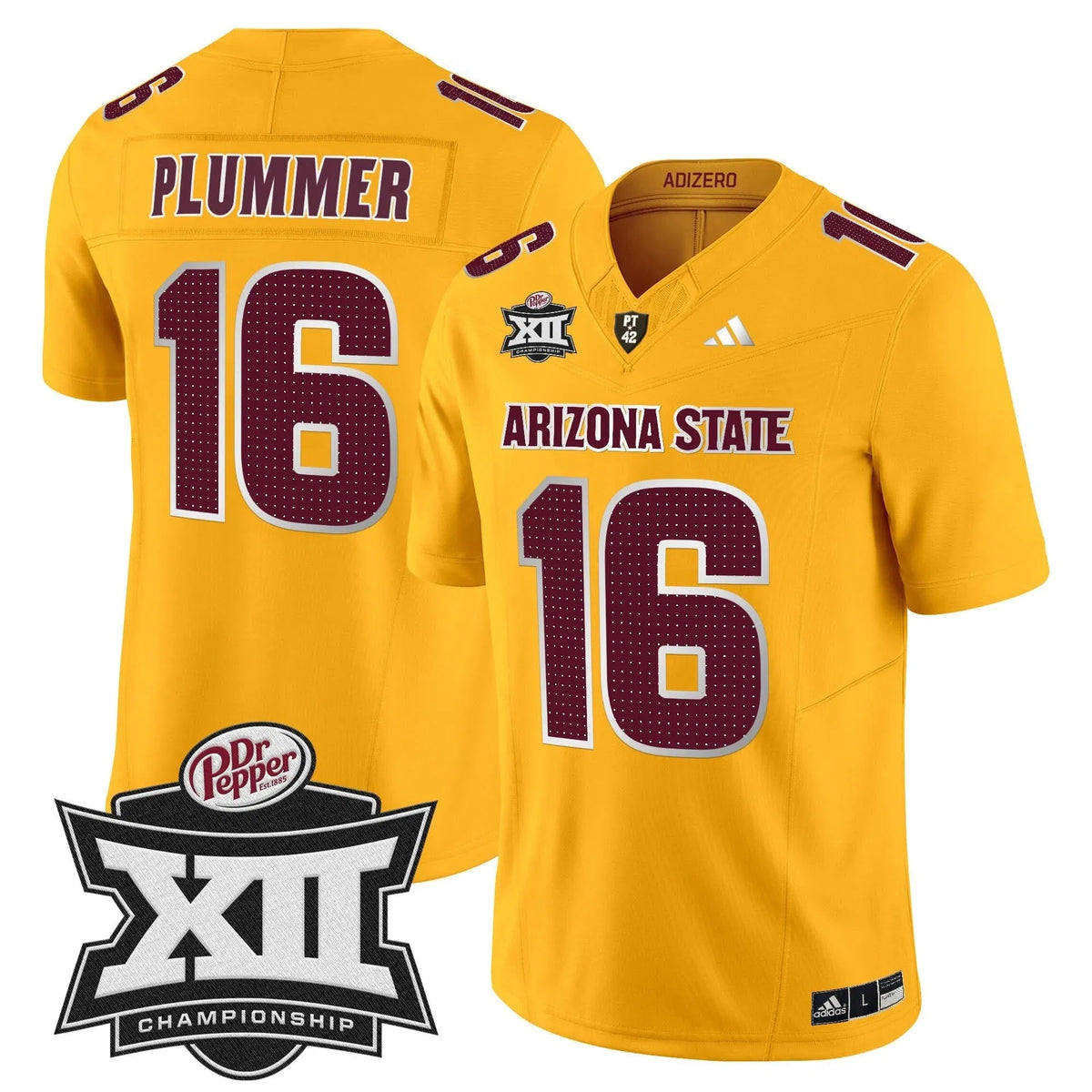 Personalized SD 2026 Big 12 Championship Patch Vapor Limited Jersey V2 - Gold / Jake Plummer Stitched