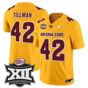 Personalized SD 2026 Big 12 Championship Patch Vapor Limited Jersey V2 - Gold / Pat Tillman Stitched
