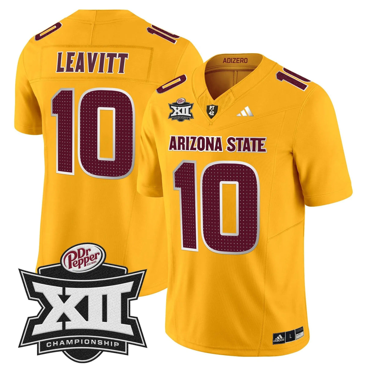 Personalized SD 2026 Big 12 Championship Patch Vapor Limited Jersey V2 - Gold / Sam Leavitt Stitched