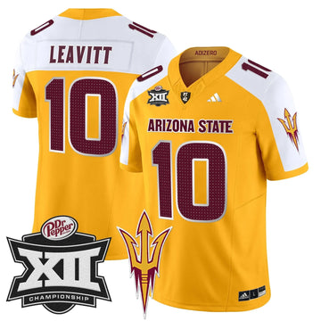 Personalized SD 2026 Big 12 Championship Patch Vapor Limited Jersey V2 - Gold Alternate / Sam Leavitt Stitched