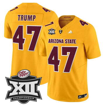 Personalized SD 2026 Big 12 Championship Patch Vapor Limited Jersey V2 - Gold / Trump Stitched