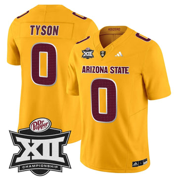 Personalized SD 2026 Big 12 Championship Patch Vapor Limited Jersey V2 - Gold / Jordyn Tyson Stitched