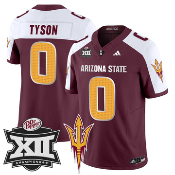 Personalized SD 2026 Big 12 Championship Patch Vapor Limited Jersey V2 - Maroon Alternate / Jordyn Tyson Stitched