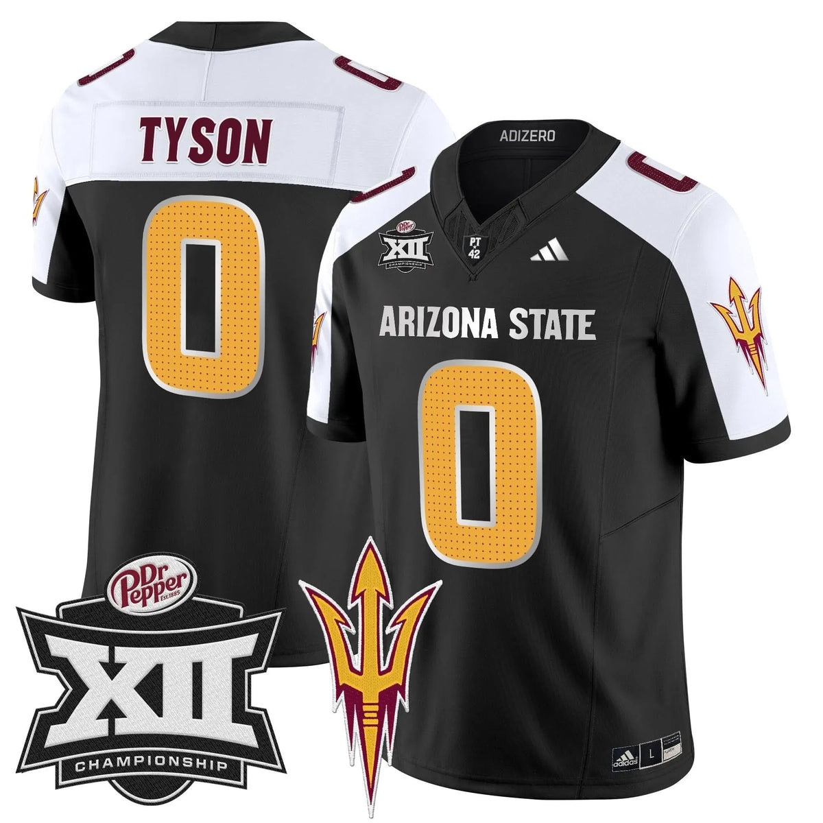 Personalized SD 2026 Big 12 Championship Patch Vapor Limited Jersey V2 - Black Alternate / Jordyn Tyson Stitched