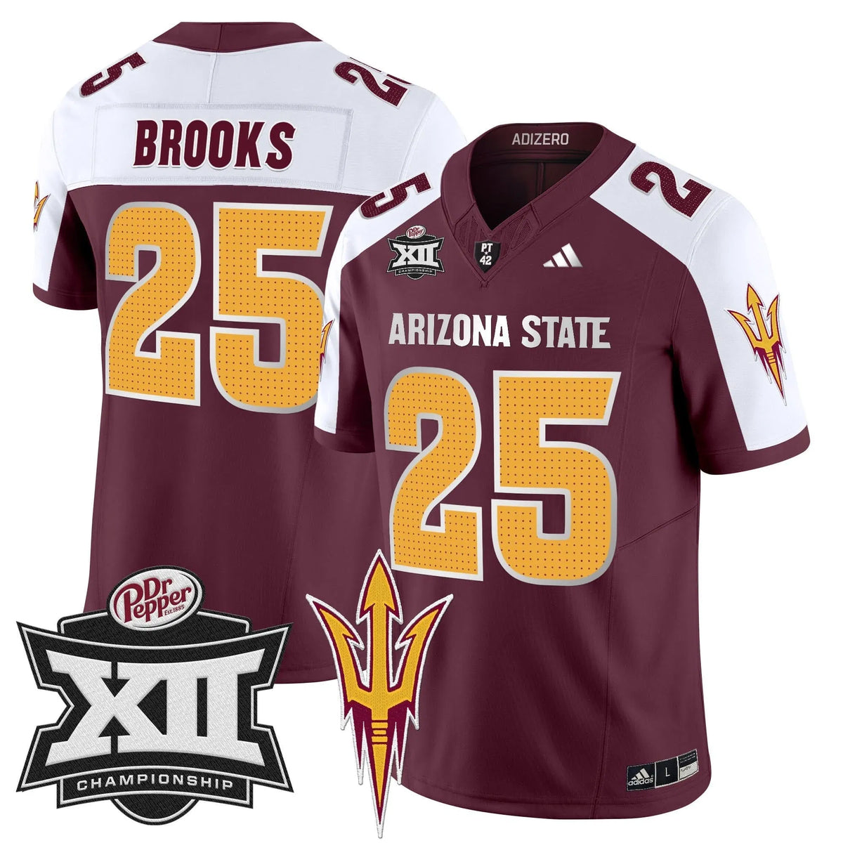 Personalized SD 2026 Big 12 Championship Patch Vapor Limited Jersey V2 - Maroon Alternate / DeCarlos Brooks Stitched