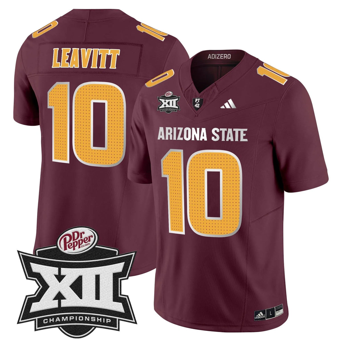 Personalized SD 2026 Big 12 Championship Patch Vapor Limited Jersey V2 - Maroon / Sam Leavitt Stitched