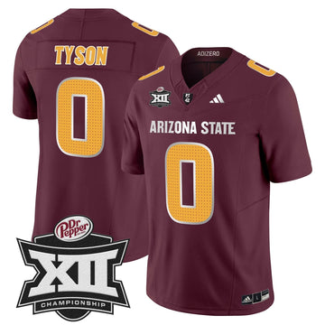 Personalized SD 2026 Big 12 Championship Patch Vapor Limited Jersey V2 - Maroon / Jordyn Tyson Stitched
