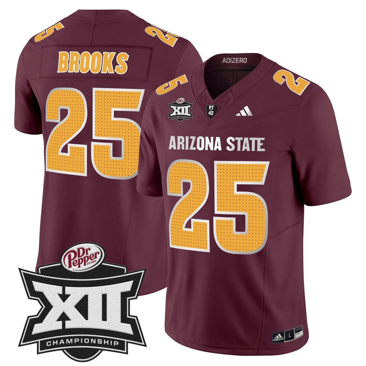 Personalized SD 2026 Big 12 Championship Patch Vapor Limited Jersey V2 - Maroon / DeCarlos Brooks Stitched