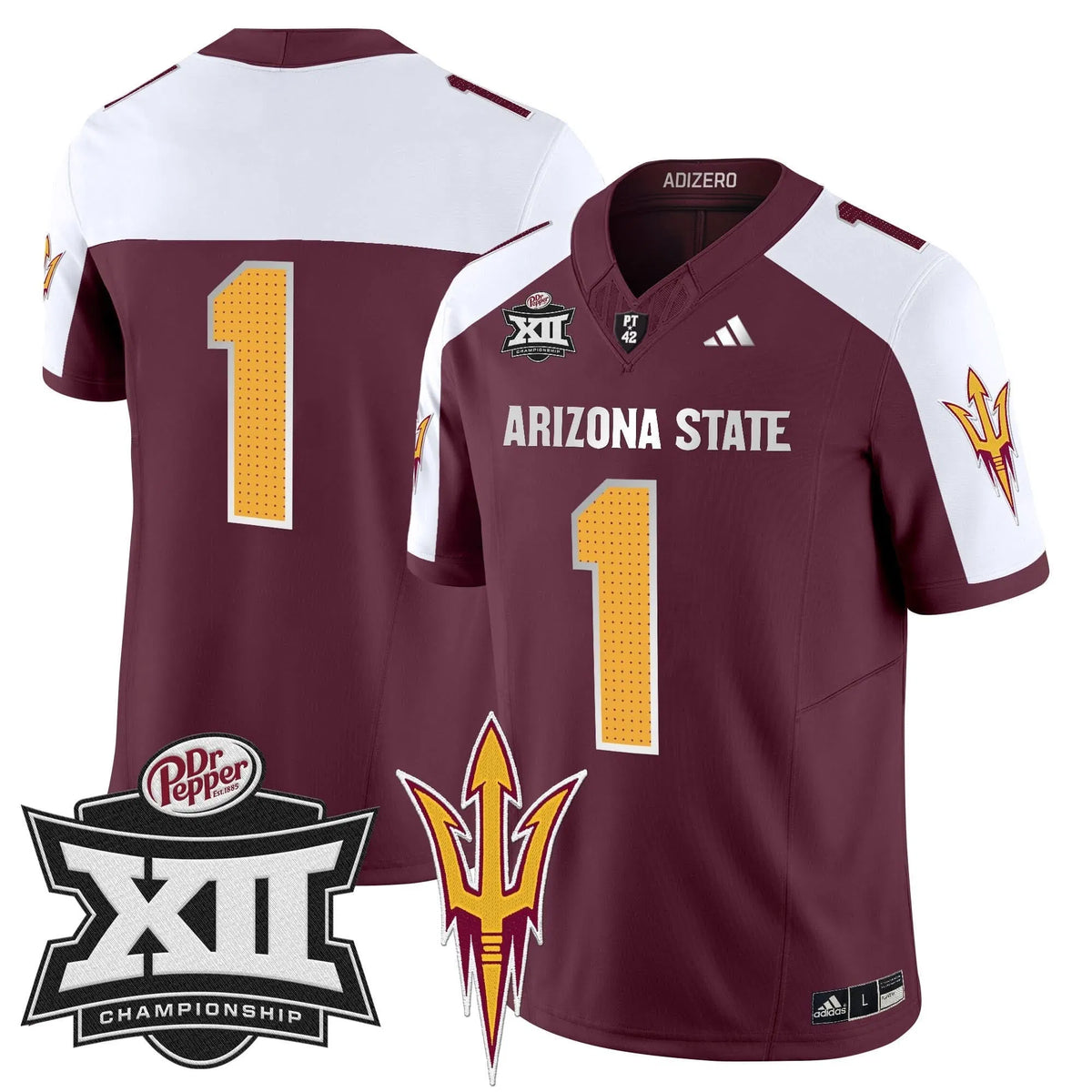 Personalized SD 2026 Big 12 Championship Patch Vapor Limited Jersey V2 - Maroon Alternate / #1 Team Stitched