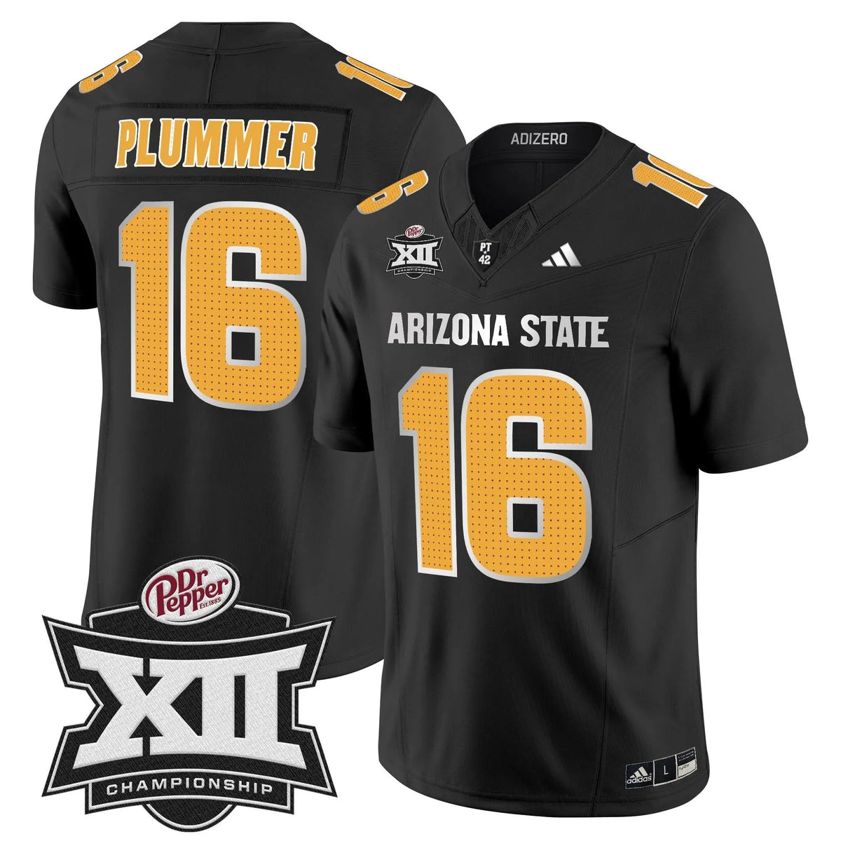 Personalized SD 2026 Big 12 Championship Patch Vapor Limited Jersey V2 - Black / Jake Plummer Stitched
