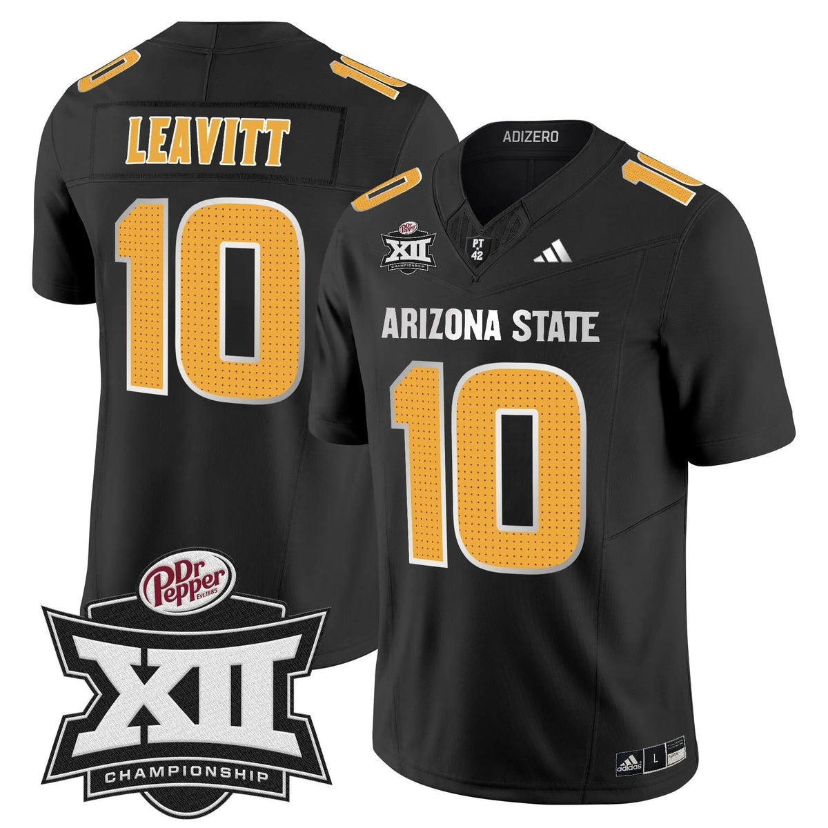 Personalized SD 2026 Big 12 Championship Patch Vapor Limited Jersey V2 - Black / Sam Leavitt Stitched