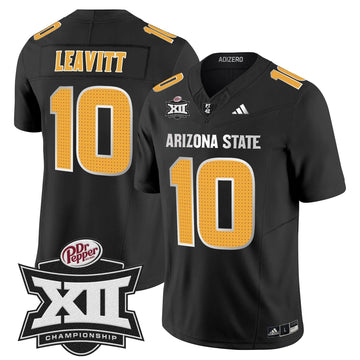 Personalized SD 2026 Big 12 Championship Patch Vapor Limited Jersey V2 - Black / Sam Leavitt Stitched