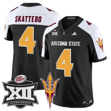 Personalized SD 2026 Big 12 Championship Patch Vapor Limited Jersey V2 - Black Alternate / Cam Skattebo Stitched