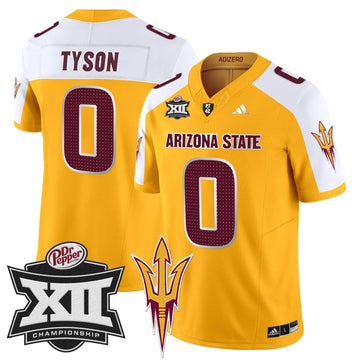 Personalized SD 2026 Big 12 Championship Patch Vapor Limited Jersey V2 - Gold Alternate / Jordyn Tyson Stitched