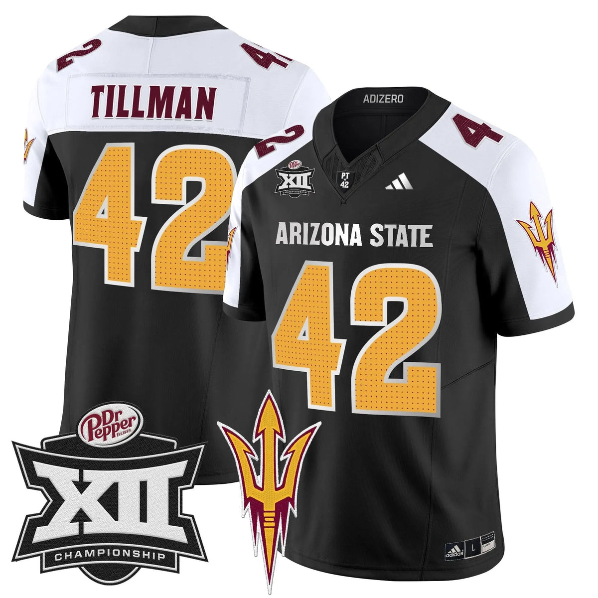 Personalized SD 2026 Big 12 Championship Patch Vapor Limited Jersey V2 - Black Alternate / Pat Tillman Stitched
