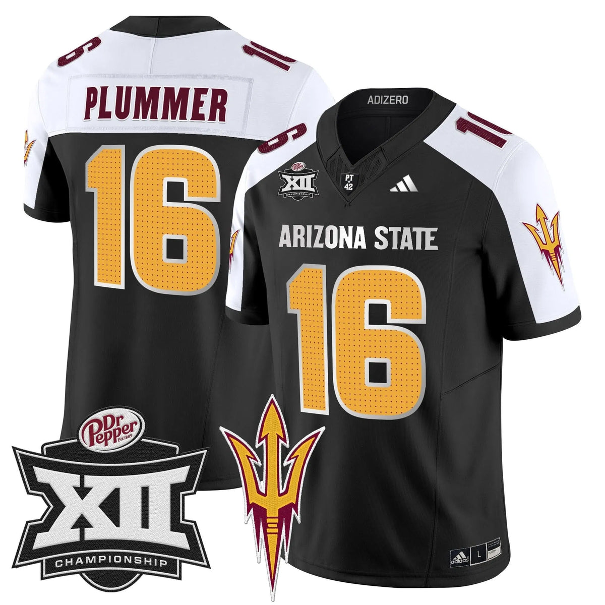 Personalized SD 2026 Big 12 Championship Patch Vapor Limited Jersey V2 - Black Alternate / Jake Plummer Stitched
