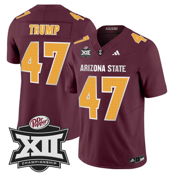 Personalized SD 2026 Big 12 Championship Patch Vapor Limited Jersey V2 - Maroon / Trump Stitched