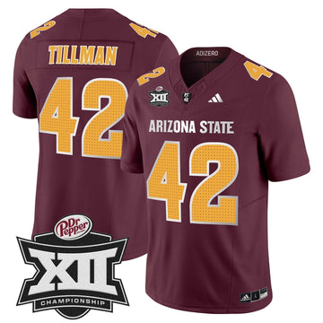 Personalized SD 2026 Big 12 Championship Patch Vapor Limited Jersey V2 - Maroon / Pat Tillman Stitched