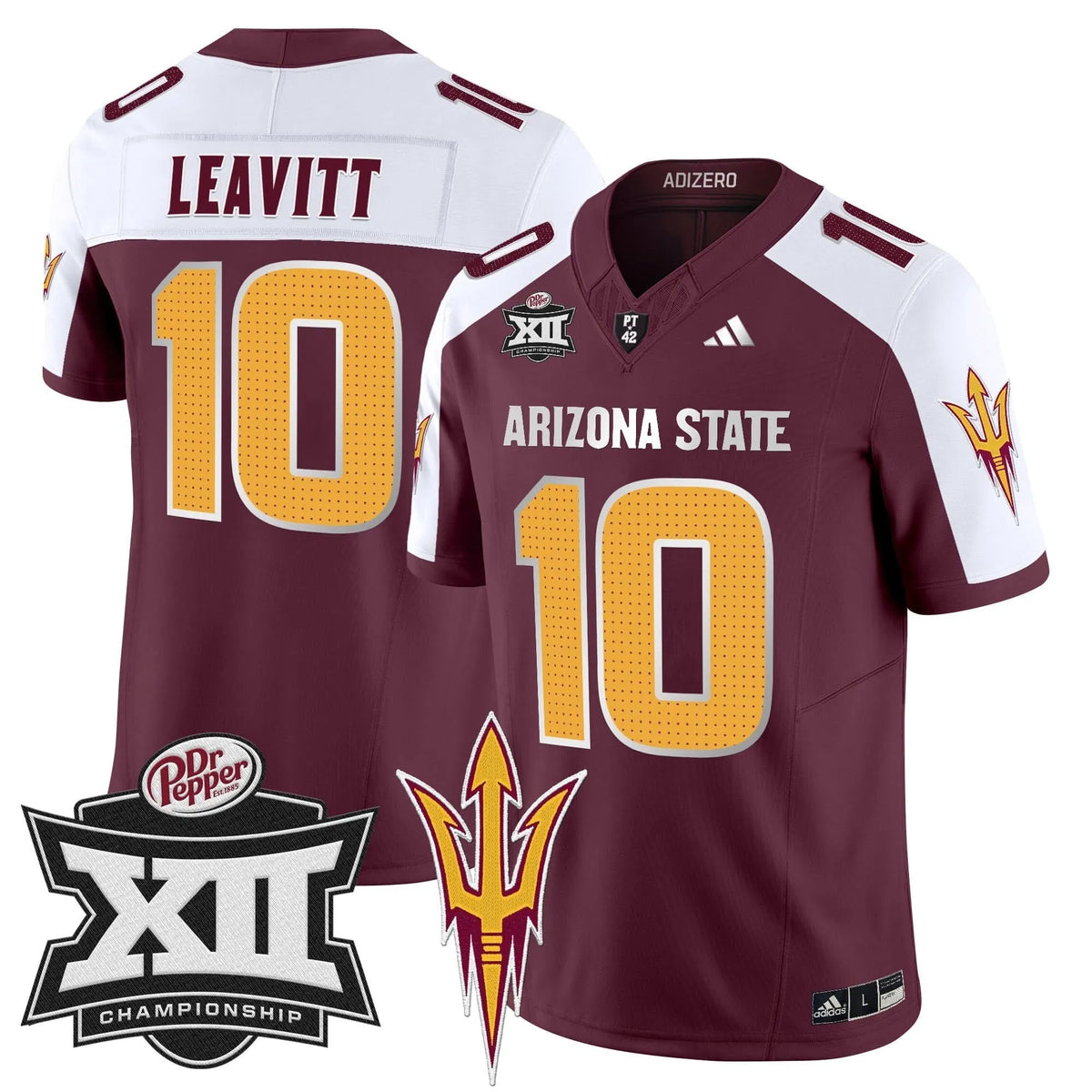 Personalized SD 2026 Big 12 Championship Patch Vapor Limited Jersey V2 - Maroon Alternate / Sam Leavitt Stitched