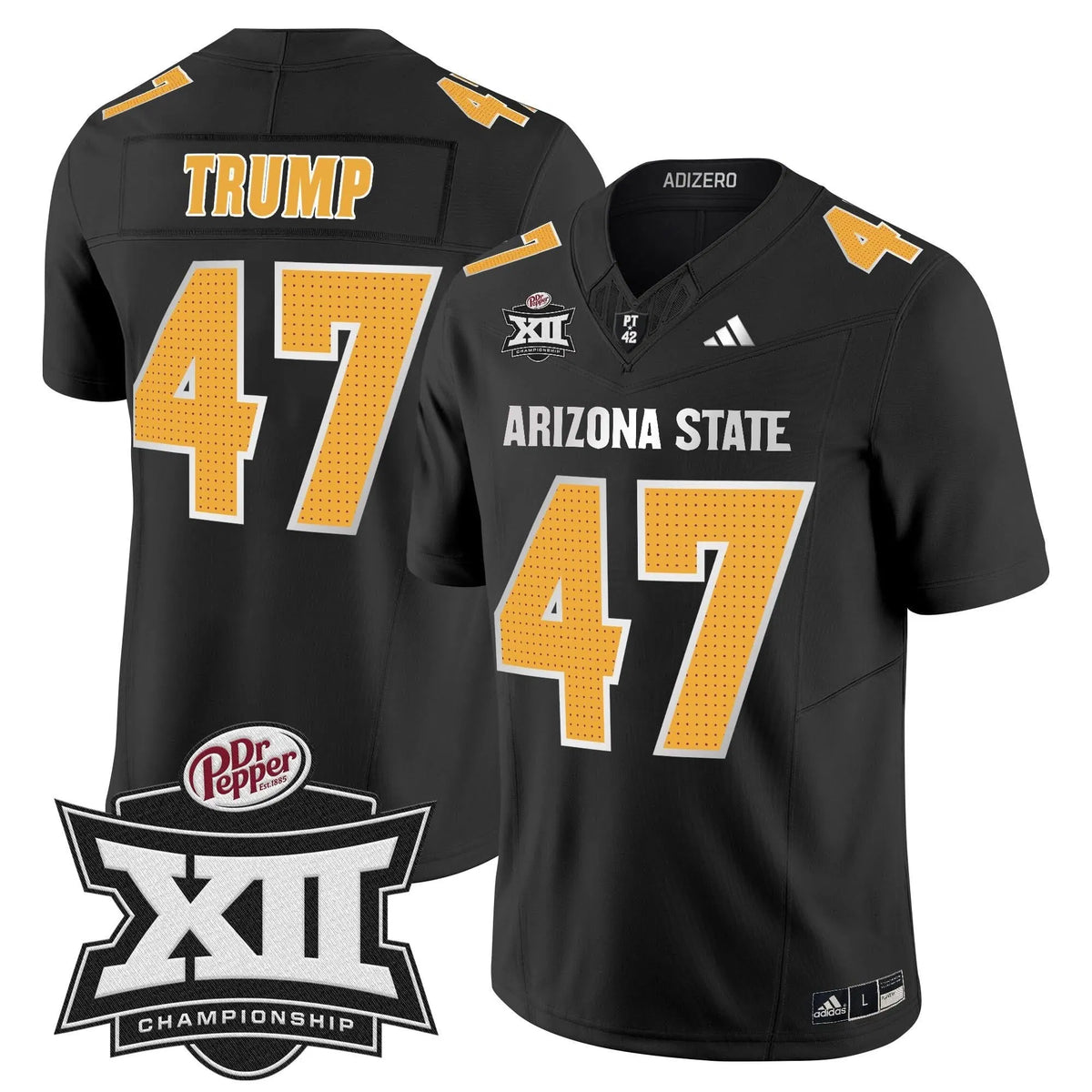Personalized SD 2026 Big 12 Championship Patch Vapor Limited Jersey V2 - Black / Trump Stitched