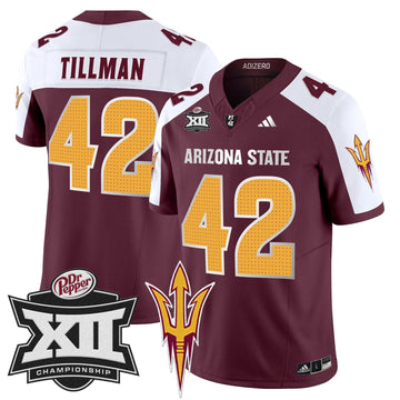 Personalized SD 2026 Big 12 Championship Patch Vapor Limited Jersey V2 - Maroon Alternate / Pat Tillman Stitched