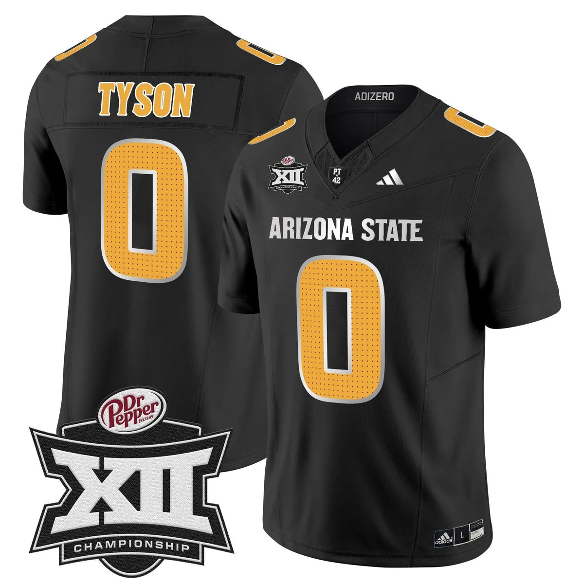 Personalized SD 2026 Big 12 Championship Patch Vapor Limited Jersey V2 - Black / Jordyn Tyson Stitched