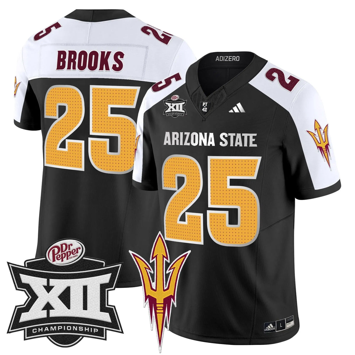 Personalized SD 2026 Big 12 Championship Patch Vapor Limited Jersey V2 - Black Alternate / DeCarlos Brooks Stitched