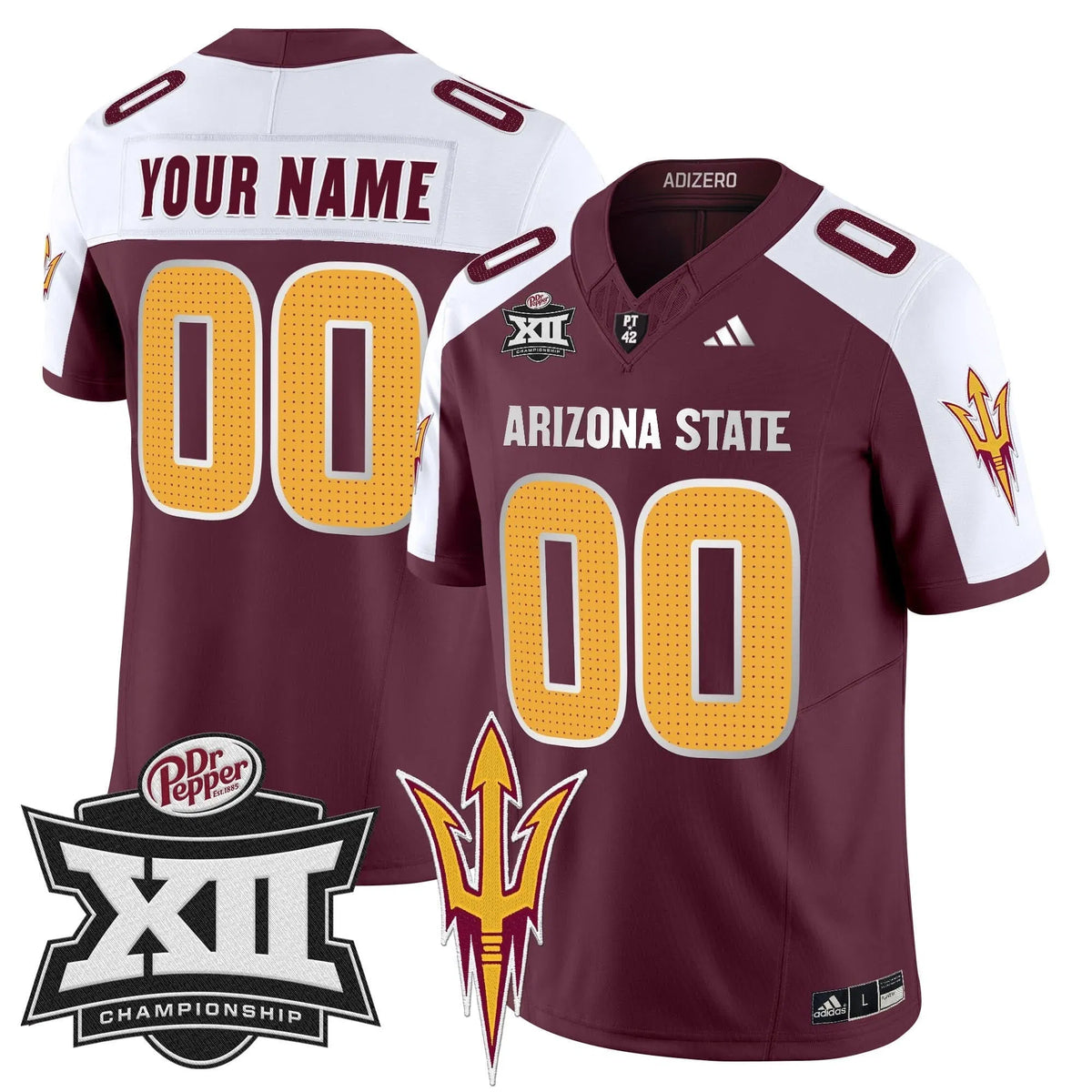Personalized SD 2026 Big 12 Championship Patch Vapor Limited Custom Jersey V2 - Maroon Alternate Stitched