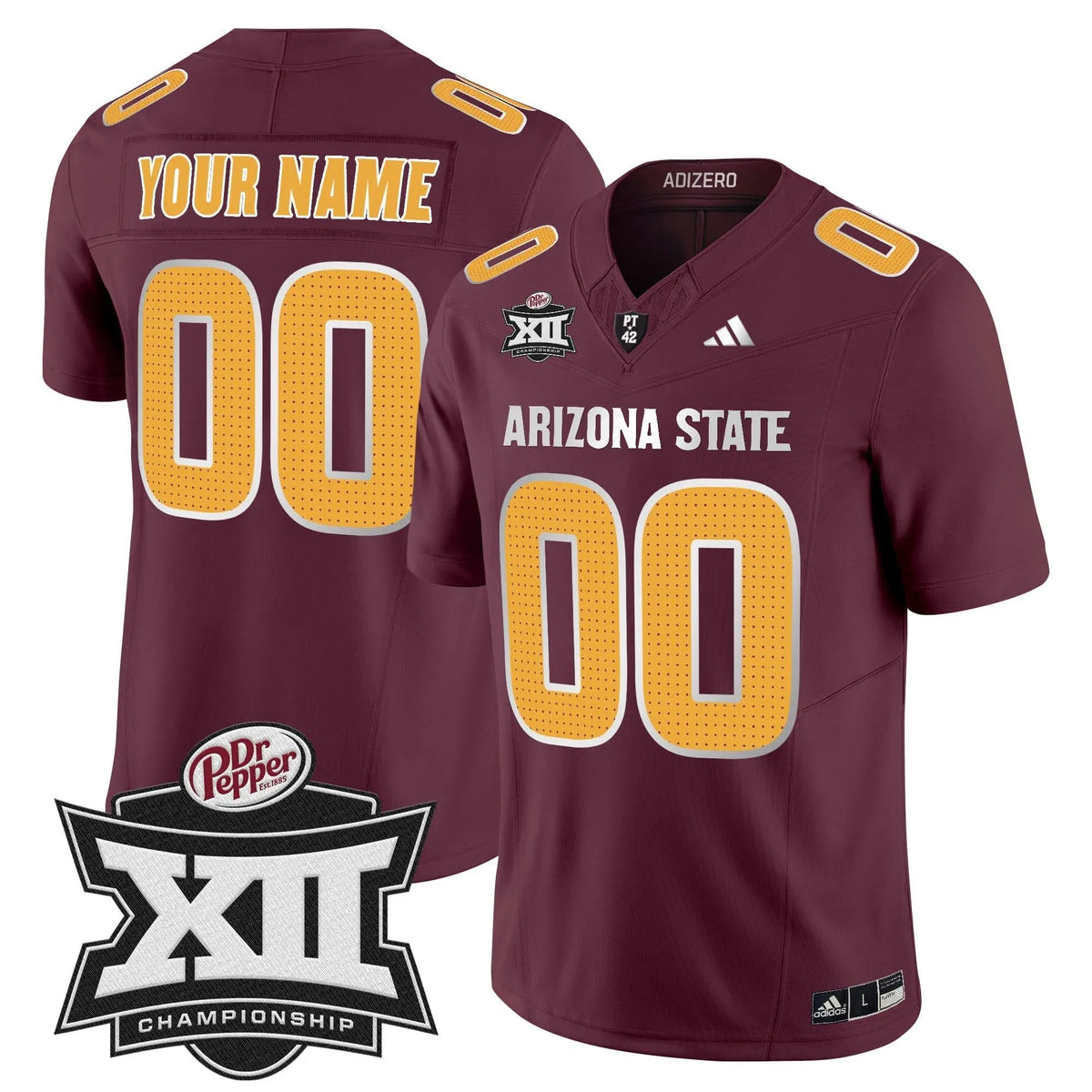 Personalized SD 2026 Big 12 Championship Patch Vapor Limited Custom Jersey V2 - Maroon Stitched