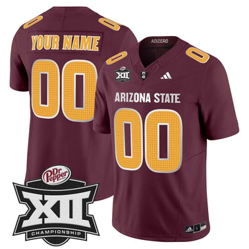 Personalized SD 2026 Big 12 Championship Patch Vapor Limited Custom Jersey V2 - Maroon Stitched